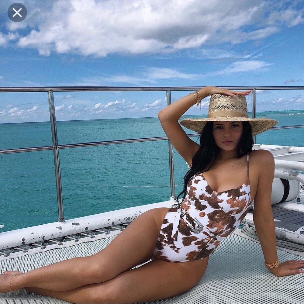 Onia Cow Print One Piece as worn by Kylie Jenner
